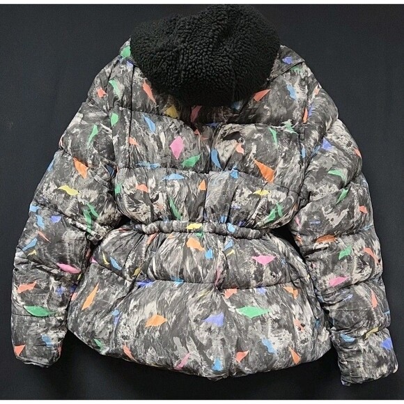 HUNTER Original A-Line Puffer Jacket Storm Camo Print Multi Color Size Large - Picture 2 of 8